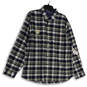NWT Mens Blue Plaid Spread Collar Long Sleeve Button-Up Shirt Size 2XL image number 1