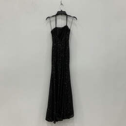 NWT Womens Black Sequin Sleeveless Sweetheart Neck Back Zip Maxi Dress Sz 6 alternative image