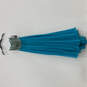NWT Womens Blue Strapless Back Zip Rhinestone Pleated Maxi Dress Size 00 image number 1