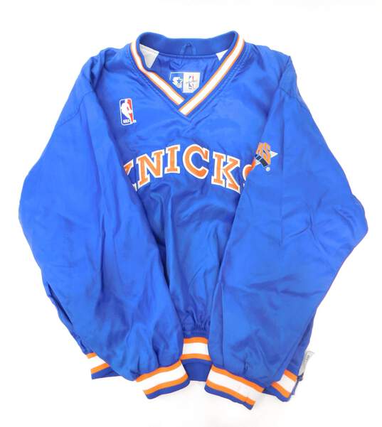 Buy the Vintage New York Knicks Starter NBA Authentics Pullover