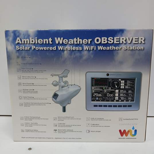 Ambient Weather Observer Solar Powered Wireless Wi-Fi Weather Station image number 6