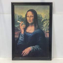 Mona Lisa Smoking Print Framed