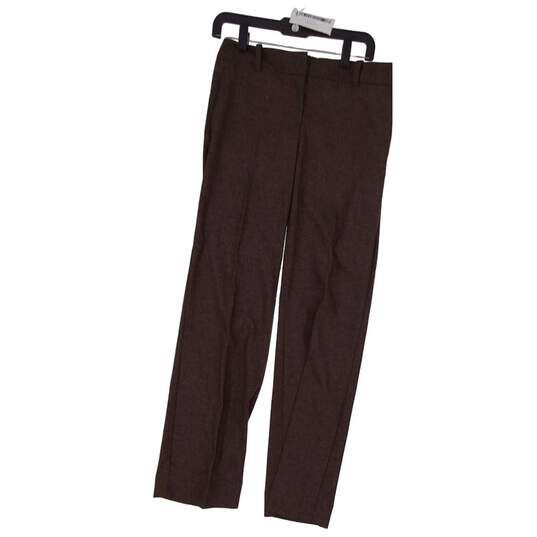 Womens Brown Slash Pocket Flat Front  Mid Rise Chino Pant Size 4 image number 1