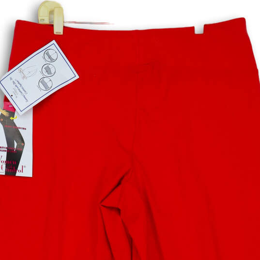 NWT Womens Red Flat Front Straight Leg Tummy Control Sailor Pants Size XL image number 4