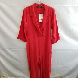 Zara Women's Red Viscose Jumpsuit Size M - Missing Belt