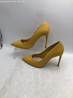 Zara Womens Yellow Leather Slip-On Stiletto High Pump Heels Shoes Size EUR 37