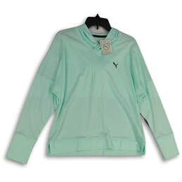 NWT Womens Teal Long Sleeve Hooded Pullover Pullover T-Shirt Size XL