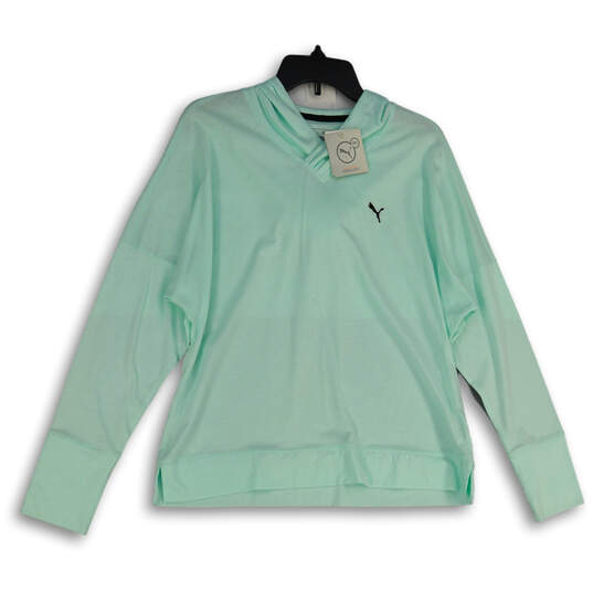 NWT Womens Teal Long Sleeve Hooded Pullover Pullover T-Shirt Size XL image number 1