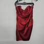 Red Strapless Short Sweetheart Satin Dress image number 2
