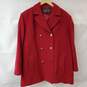 Vintage Pendleton Red Wool Coat Jacket Women's 16P image number 1
