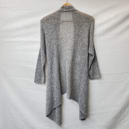 Eileen Fisher Open Front Open Knit 100% Linen Cardigan Sweater in Heather Gray L alternative image
