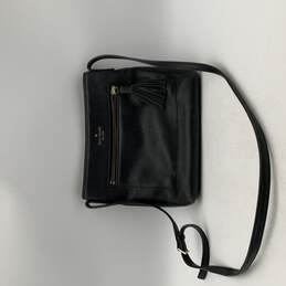 Kate Spade Womens Black Leather Adjustable Strap Zipper Pocket Crossbody Bag