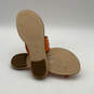 NIB Womens Rory 40R3ROFA1L Orange Leather Logo Flat Thong Sandals Size 11M image number 5