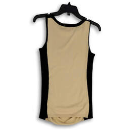 Womens Beige Black Round Neck Sleeveless Pullover Tank Top Size Small alternative image