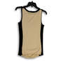Womens Beige Black Round Neck Sleeveless Pullover Tank Top Size Small image number 2