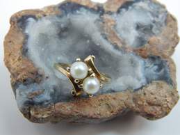 Vintage 10K Yellow Gold Pearl Ring 2.5g