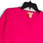Womens Pink Knitted Stretch Long Sleeve Crew Neck Pullover Sweater Size S image number 3