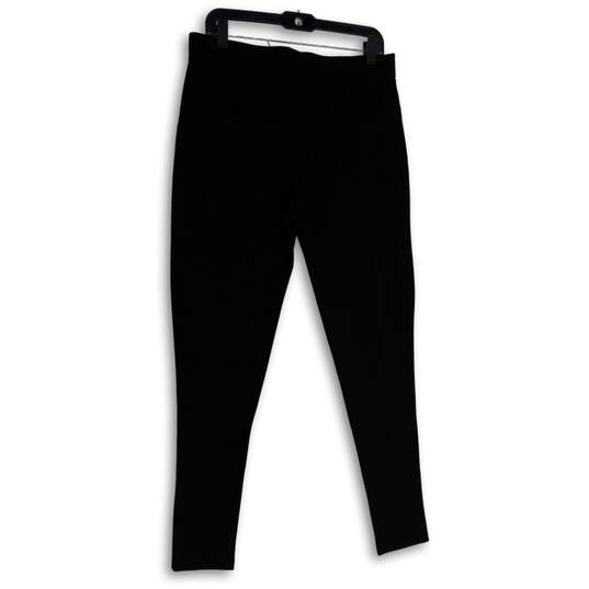 NWT Womens Black Mid Rise Elastic Waist Activewear Ankle Leggings Size M image number 2