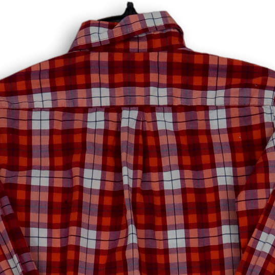 Womens White Red Check Soft Wash Long Sleeve Button-Up Shirt Size XS image number 4