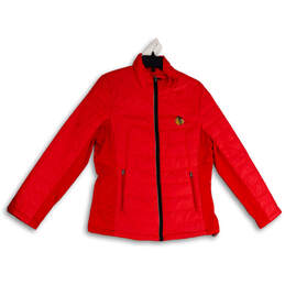 Womens Red Chicago Blackhawks Long Sleeve Full-Zip Puffer Jacket Size L