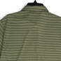 Mens Green Striped Spread Collar Short Sleeve Polo Shirt Size Large image number 4
