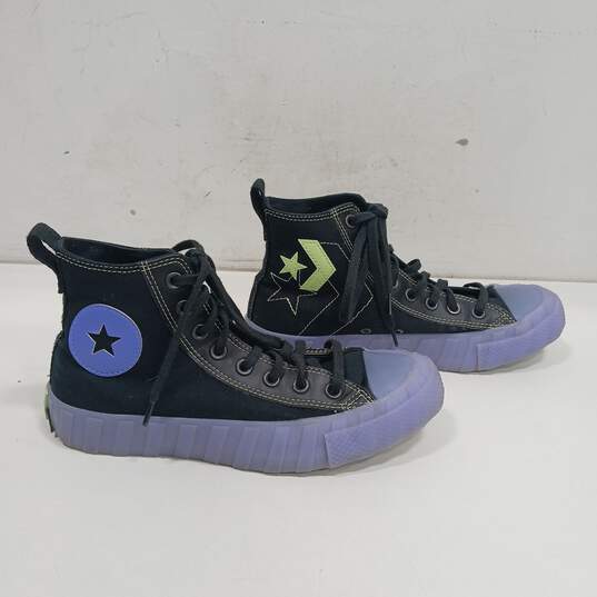 Converse Unisex Blue & Black High Top Sneakers Size Men's 6.5 Women's 8.5 image number 4