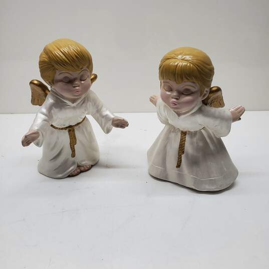 Set of 2 Kissing Christmas Angels By Anna B. W. 1980 image number 1