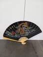 3pc Set of Vintage Bamboo Wall Hanging Oriental Folding Fans image number 6