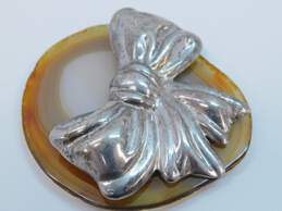 Taxco Mexico 925 Modernist Puffed Bow Statement Brooch 25.1g alternative image