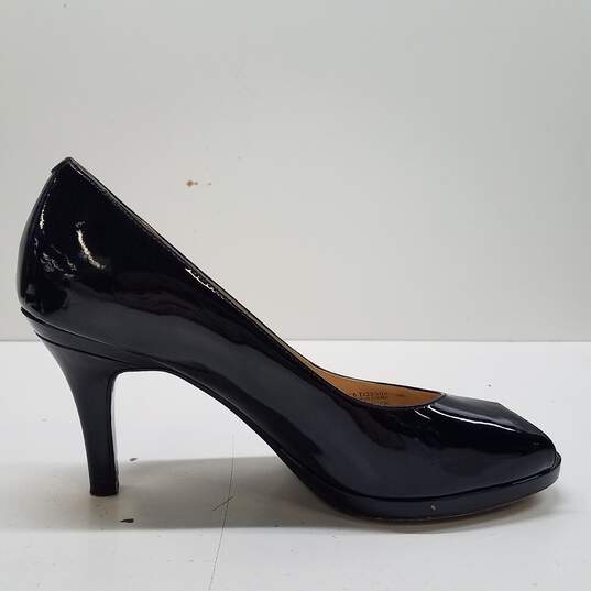 Cole Haan Black Patent Leather Peep Toe Pump Heels Shoes Size 8.5 B image number 2