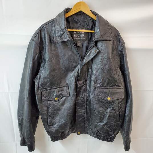 VTG Napoline Leather Outfitters Genuine Leather Jacket Size L image number 1