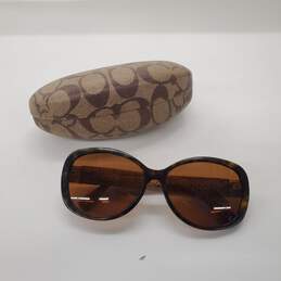 Coach 'Keri' HC8040B Brown Tort Round Lens Plastic Frame Sunglasses