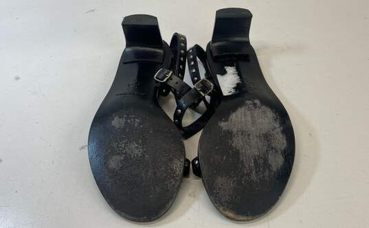Anine Bing Black Leather Studded Sandals Heels Shoes Size 37 image number 7