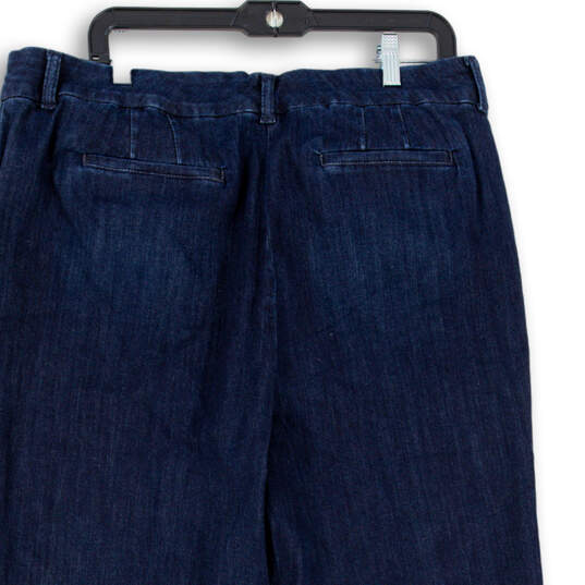 Womens Blue Dark Wash Pockets Denim Straight Leg Jeans Plus Size 16 image number 4