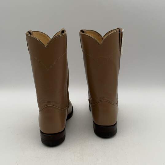 Justin Womens Roper Camel Brown Leather Mid-Calf Cowgirl Western Boots Size 7 C image number 3