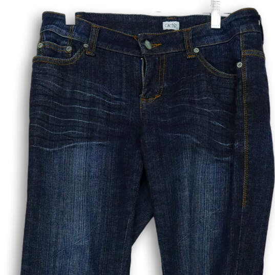 Womens Blue Denim Medium Wash Pocket Stretch Straight Leg Jeans Size 6 image number 3