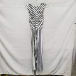 NWT Banana Republic WM's Sleeveless Black & White Strip Jumpsuit Size 8 alternative image
