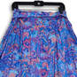 NWT Womens Pink Blue Floral Pleated Front Knot Maxi Skirt Size 12 image number 4