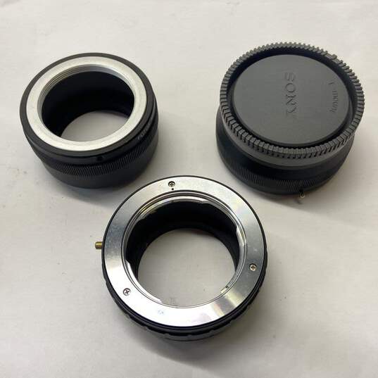 Lot of 3 Minolta MD & M42 Mount Lenses Adapter Ring to Sony NEX E-Mount Lens image number 1
