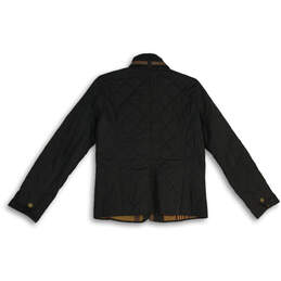 Womens Black Long Sleeve Flap Pocket Full-Zip Quilted Jacket Size XS alternative image