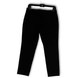Womens Black Flat Front Pockets Stretch Straight Leg Ankle Pants Size 6 alternative image