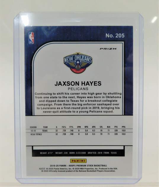 2019-20 Jaxson Hayes NBA Hoops Silver Prizm Rookie Premium Stock Pelicans image number 2