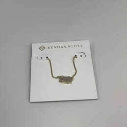 Designer Kendra Scott Gold-Tone Drusy Quartz Rectangle Pendant Necklace