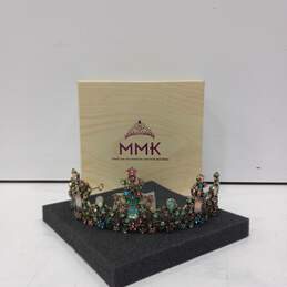 MMK Baroque Rhinestone Half Tiara Crown One Size