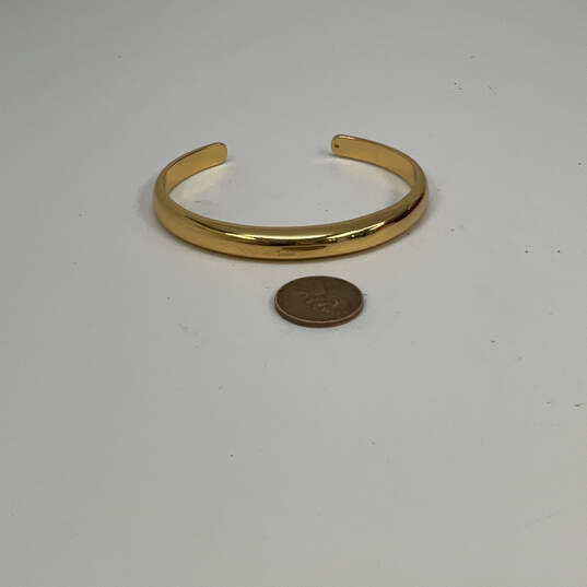 Designer J. Crew Gold-Tone Curved Shape Classic Plain Cuff Bracelet image number 2