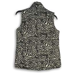 NWT Liz Claiborne Womens Black White Animal Print Full-Zip Puffer Vest Size XSP alternative image