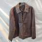 Claiborne Lambskin Brown Genuine Leather Full Zip Jacket Size L image number 1