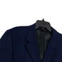 Mens Blue Notch Lapel Pockets Single Breasted Three Button Blazer Size 45L image number 3