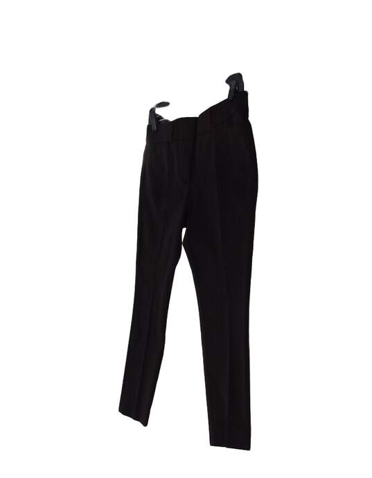 Womens Black Flat Front Skinny Leg Casual Chino Pants Size 6 image number 2