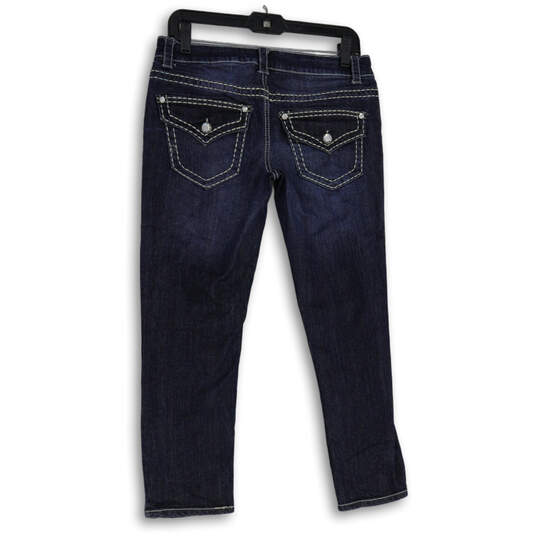 Womens Blue Denim Medium Wash Stretch 5-Pocket Design Skinny Leg Jeans Sz 6 image number 2